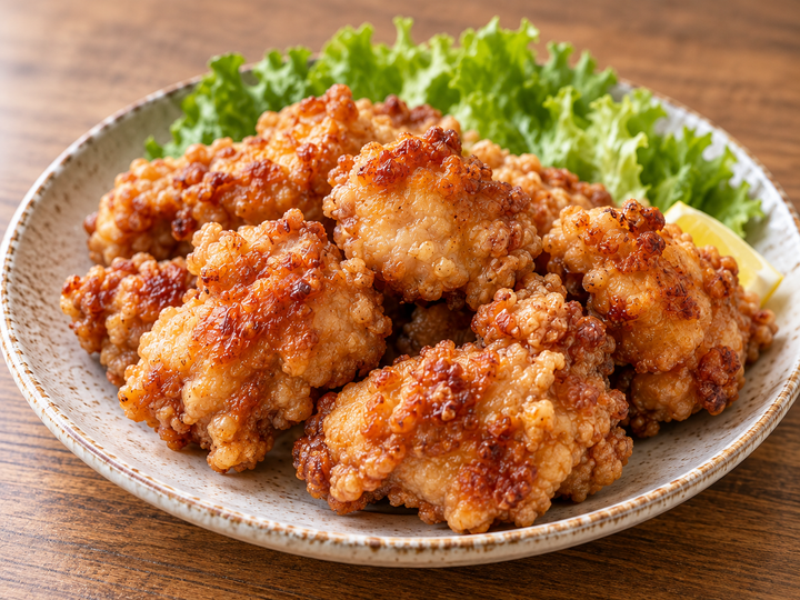 鶏もも肉の漬け込み唐揚げ(AI生成の調理イメージ・未試作)