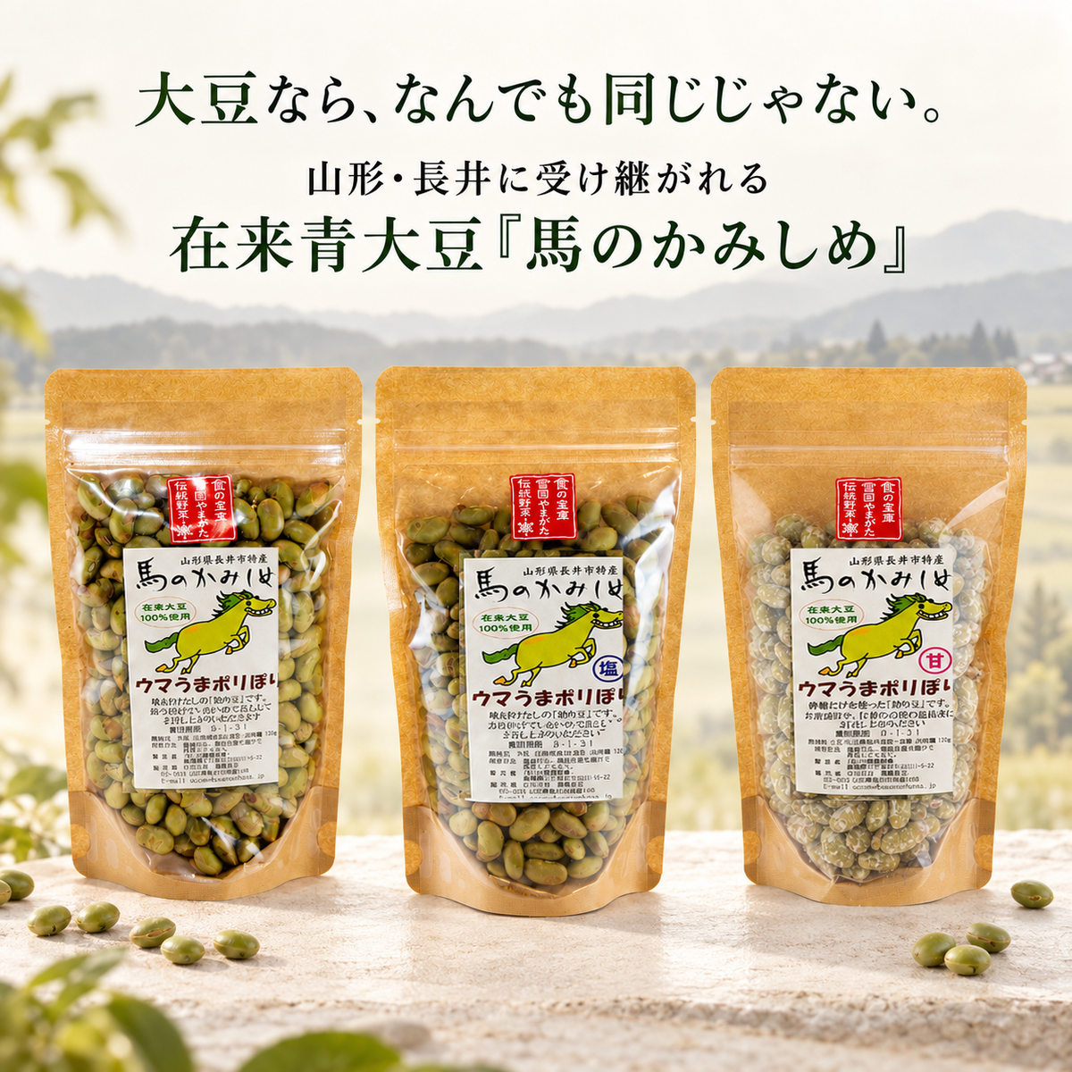 ウマうまポリぽり 馬のかみしめ 豆のおやつ 商品紹介