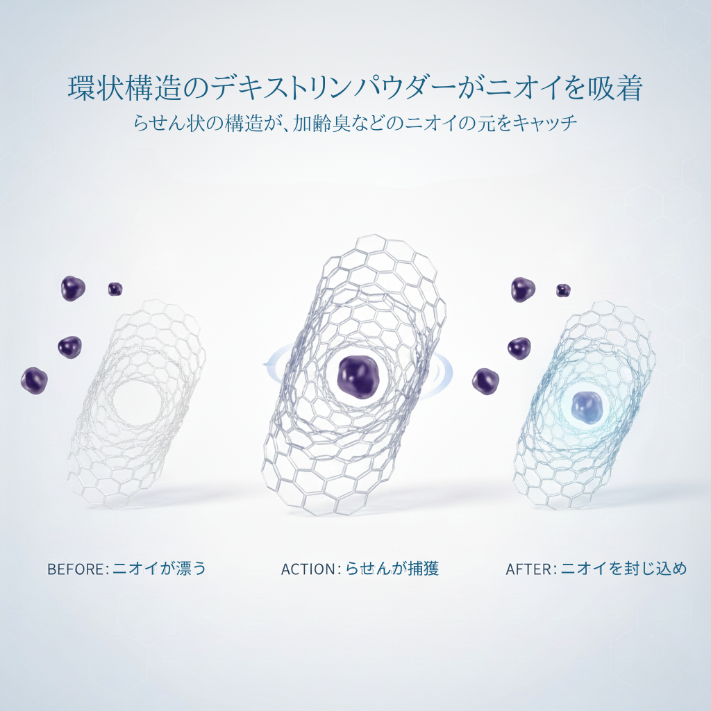 吸臭パウダーのメカニズム図